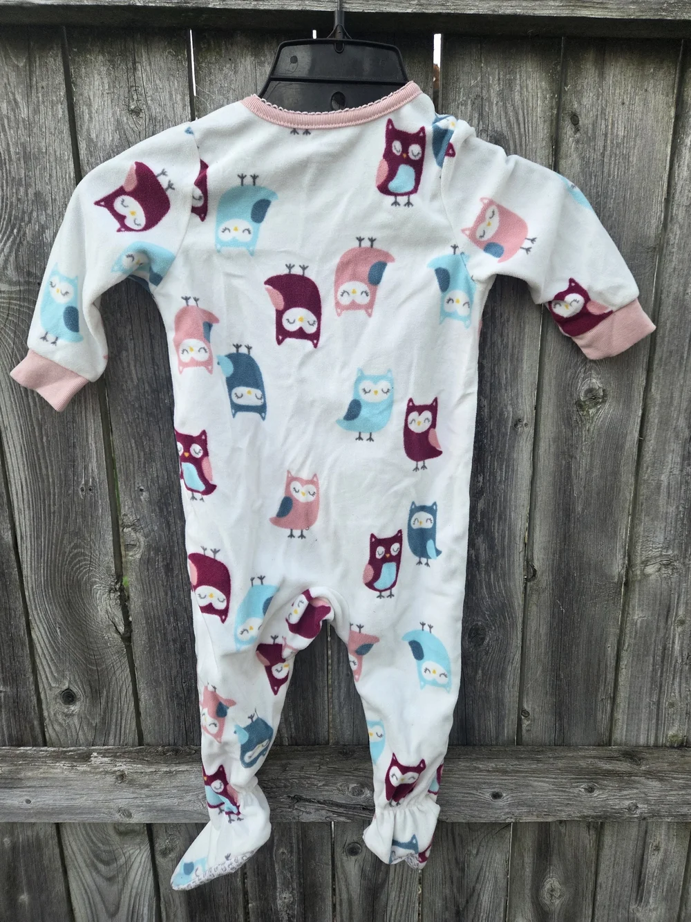 Carters Pink & Blue Owl-Print Kids One-Piece Pajamas
